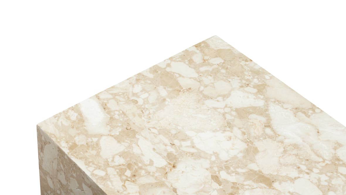 Plinth Short Side Table, Kunis Breccia Marble Plinth Short Side Table, Kunis Breccia Marble image.