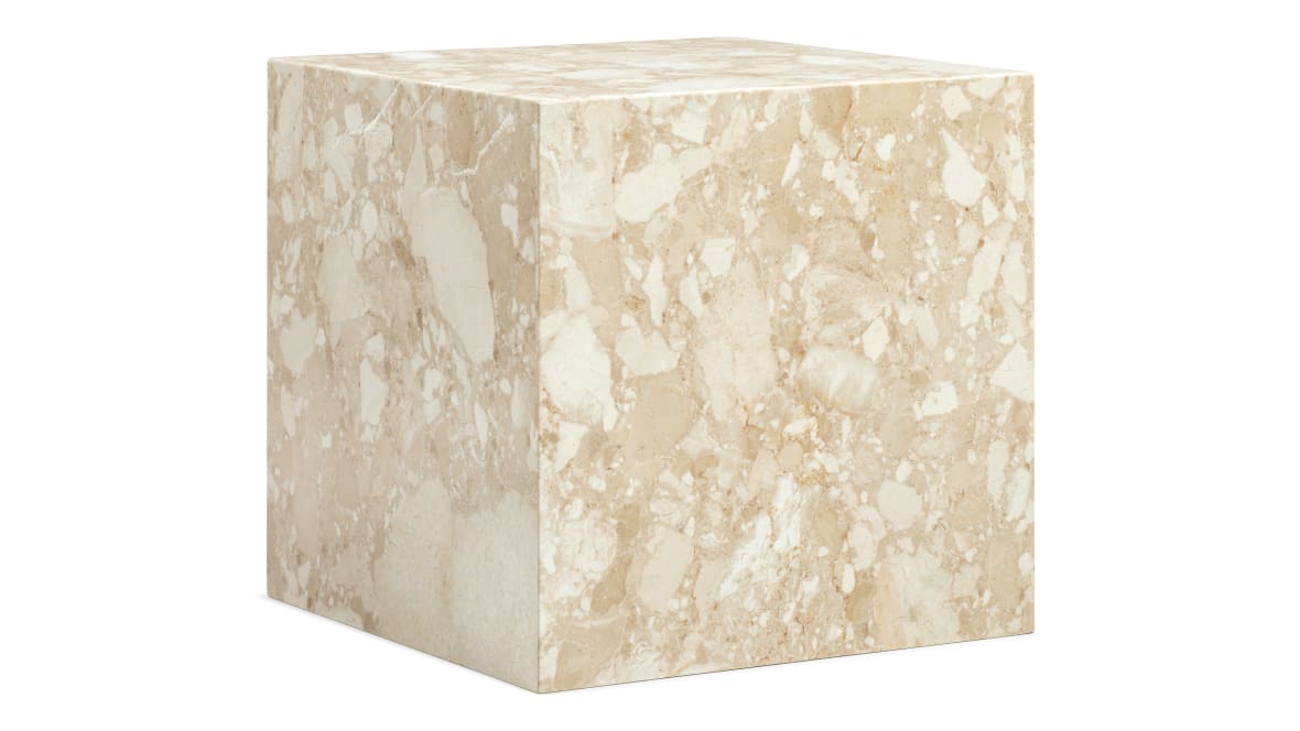 Plinth Short Side Table, Kunis Breccia Marble Plinth Short Side Table, Kunis Breccia Marble image.