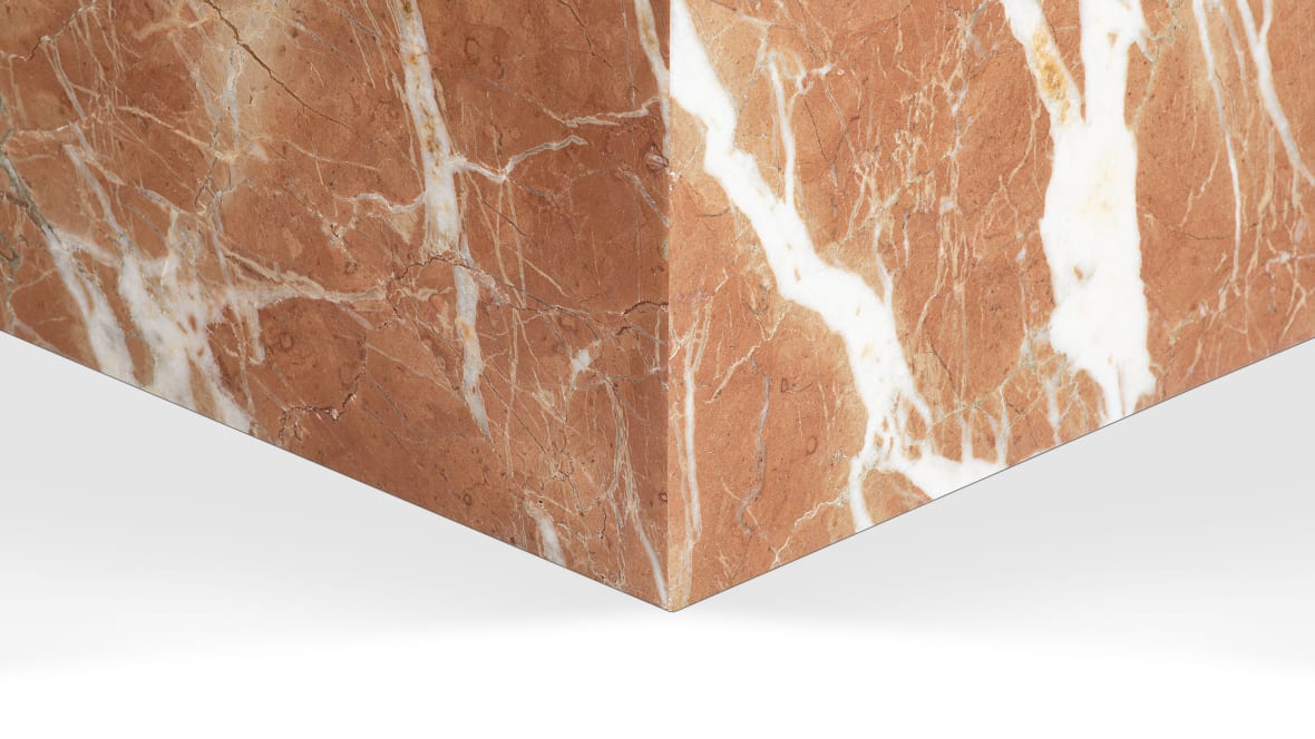 Plinth Short Side Table, Rojo Alicante Marble Plinth Short Side Table, Rojo Alicante Marble image.