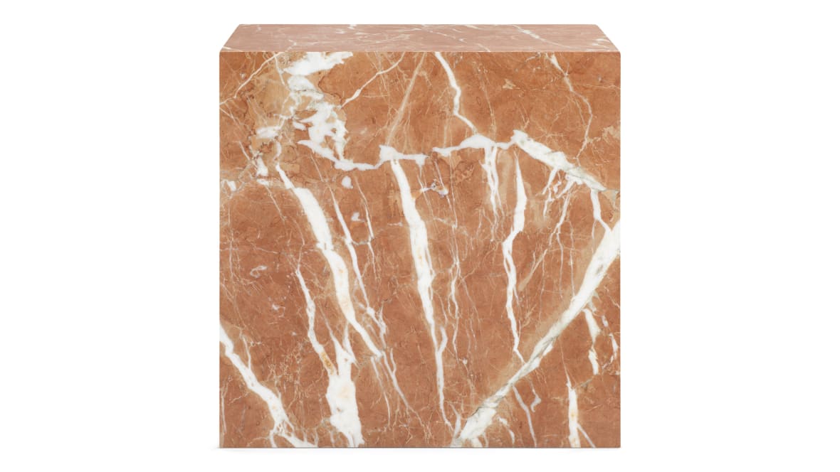 Plinth Short Side Table, Rojo Alicante Marble Plinth Short Side Table, Rojo Alicante Marble image.