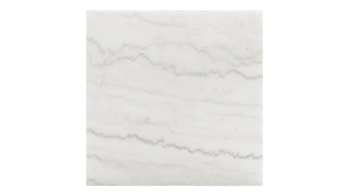 Plinth Short Side Table, White Marble Plinth Short Side Table, White Marble image.