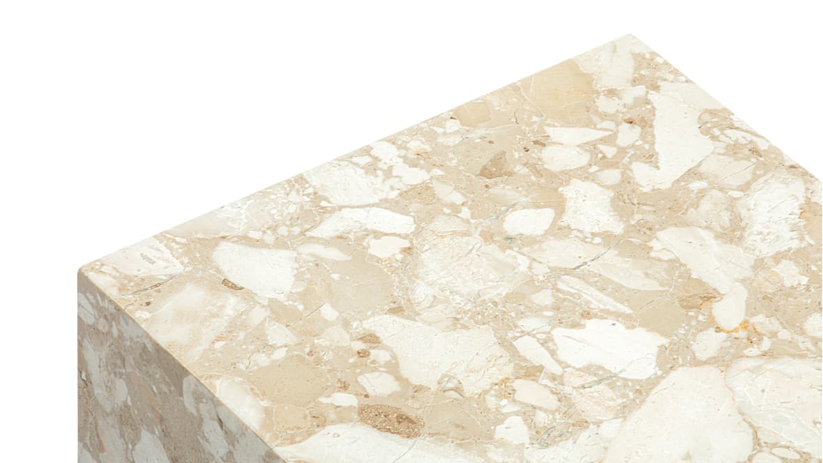 Plinth Side Table, Kunis Breccia Marble Plinth Side Table, Kunis Breccia Marble image.