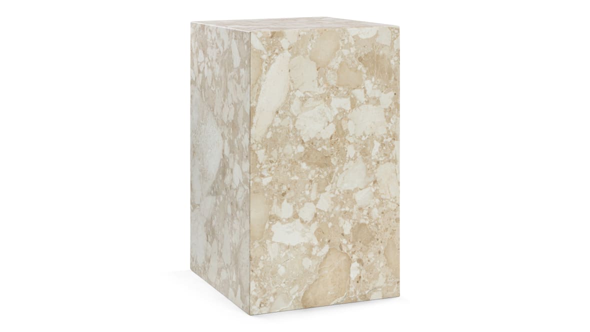 Plinth Side Table, Kunis Breccia Marble Plinth Side Table, Kunis Breccia Marble image.