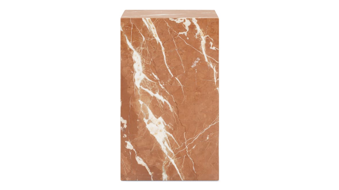 Plinth Side Table, Rojo Alicante Marble Plinth Side Table, Rojo Alicante Marble image.