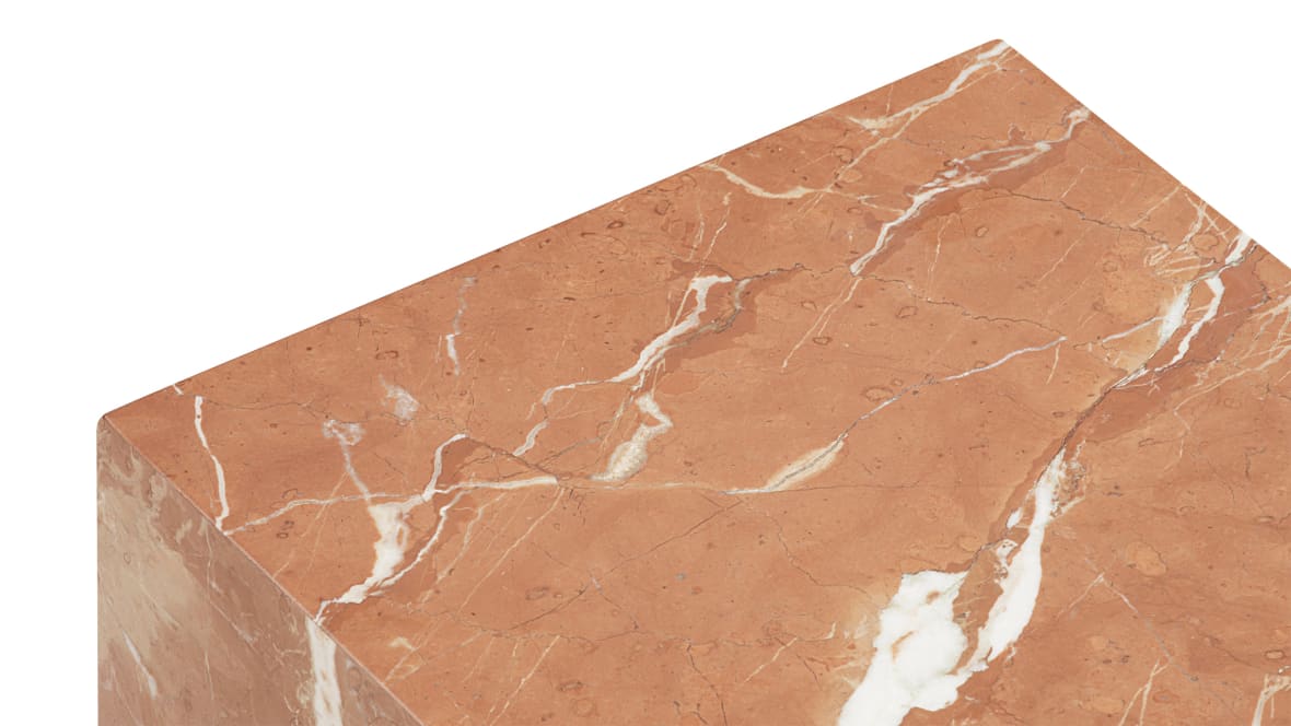 Plinth Side Table, Rojo Alicante Marble Plinth Side Table, Rojo Alicante Marble image.
