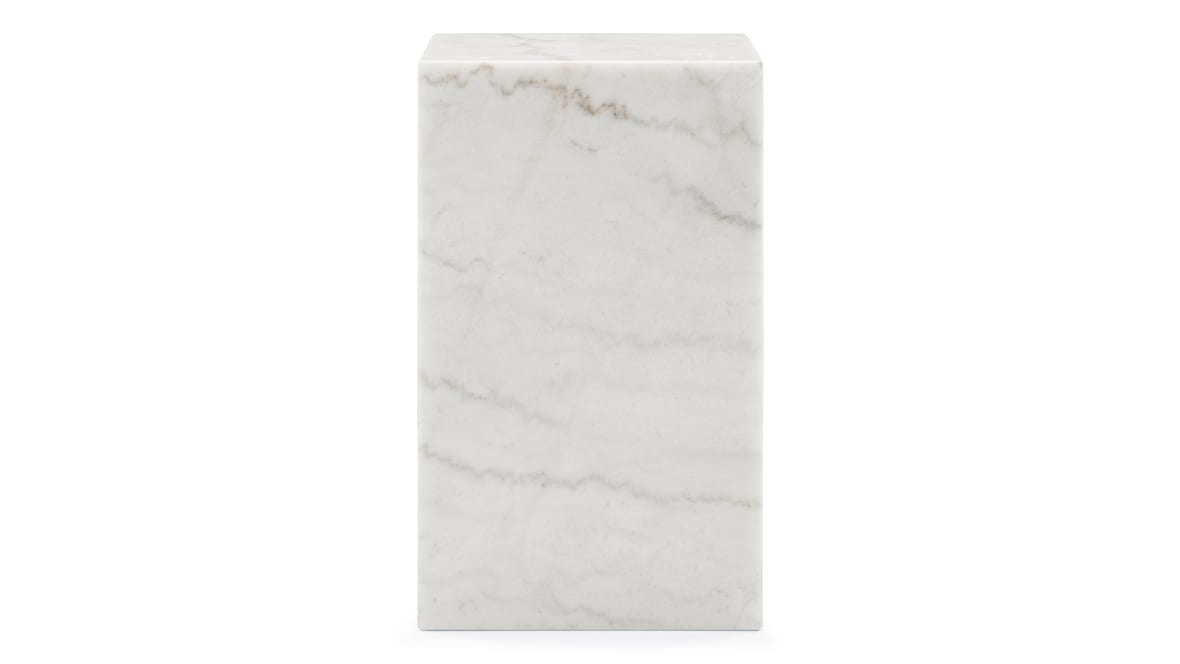  Plinth Side Table, White Marble  Plinth Side Table, White Marble image.