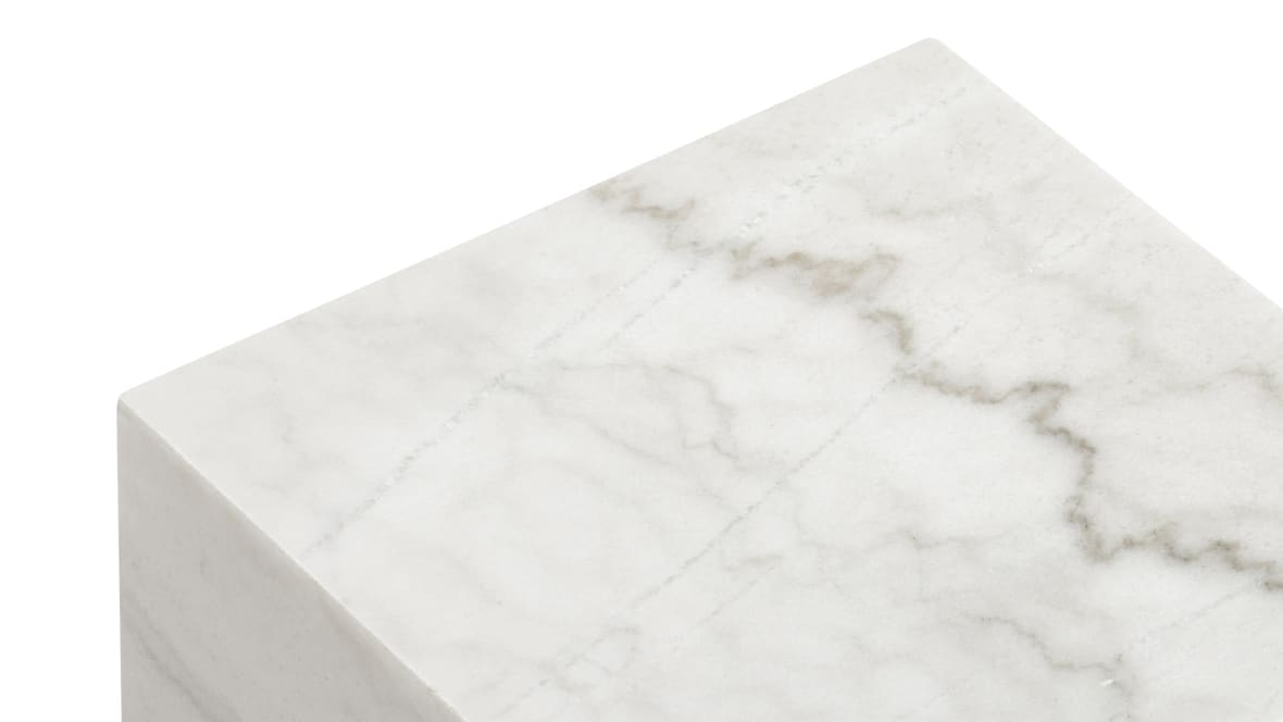  Plinth Side Table, White Marble  Plinth Side Table, White Marble image.
