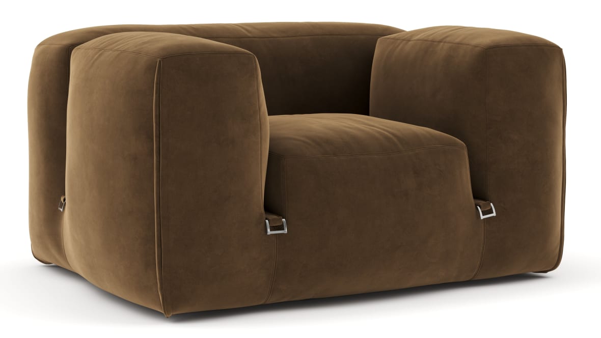 Le Mura Lounge Armchair, Brown Vegan Suede Le Mura Lounge Armchair, Brown Vegan Suede image.