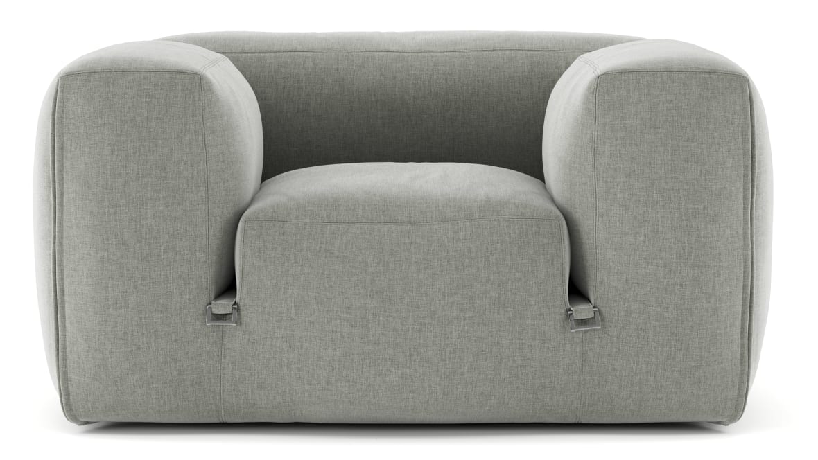  Le Mura Lounge Armchair, Soft Gray Brushed Weave  Le Mura Lounge Armchair, Soft Gray Brushed Weave image.