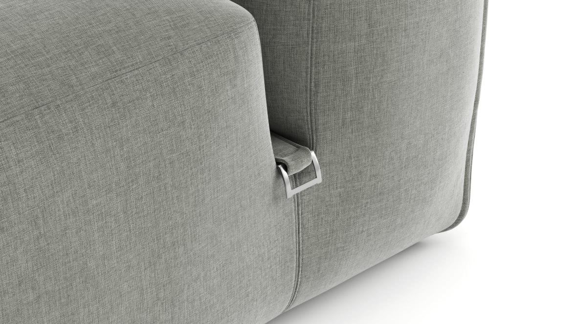  Le Mura Lounge Armchair, Soft Gray Brushed Weave  Le Mura Lounge Armchair, Soft Gray Brushed Weave image.