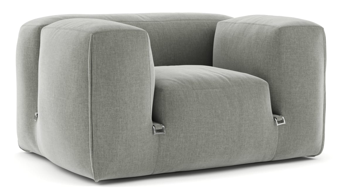  Le Mura Lounge Armchair, Soft Gray Brushed Weave  Le Mura Lounge Armchair, Soft Gray Brushed Weave image.