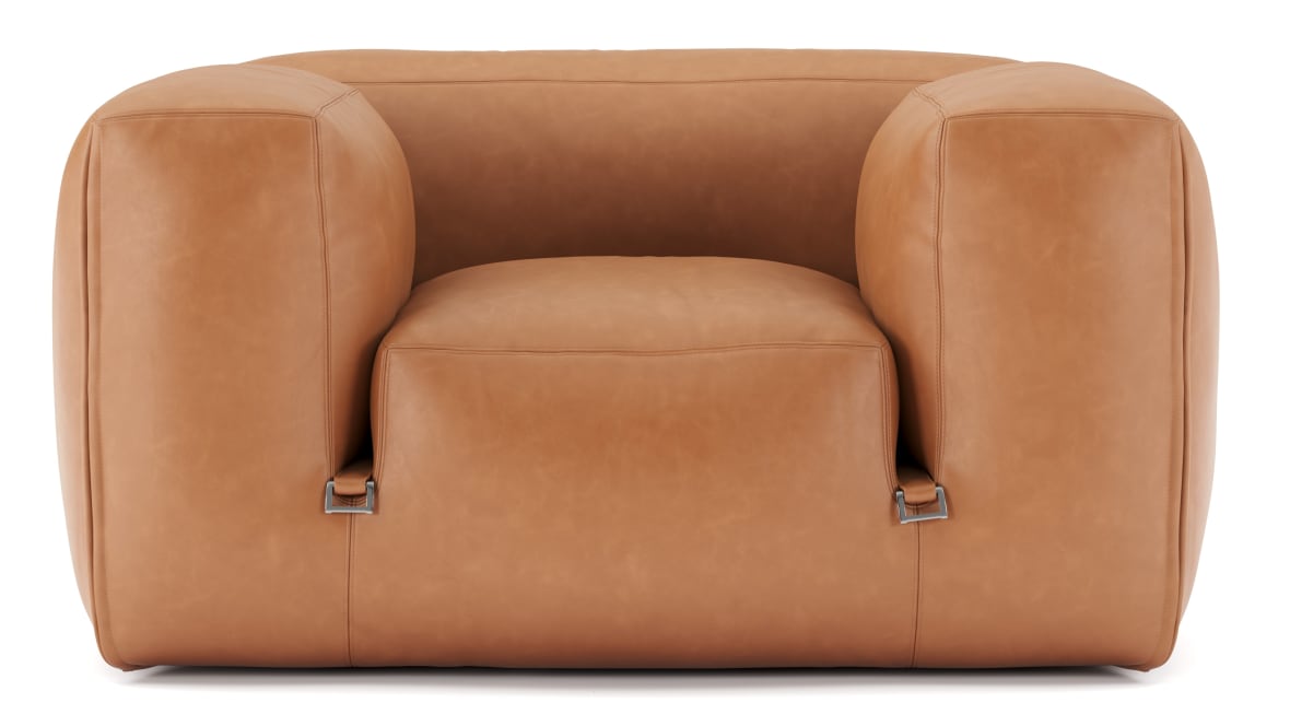  Le Mura Lounge Armchair, Tan Vegan Leather  Le Mura Lounge Armchair, Tan Vegan Leather image.