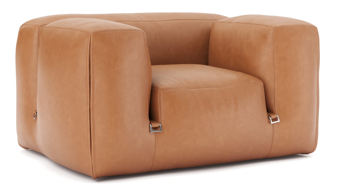 Le Mura Lounge Armchair, Tan Vegan Leather  Le Mura Lounge Armchair, Tan Vegan Leather image.