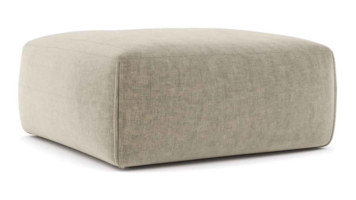  Le Mura Ottoman, Beige Gray Chenille  Le Mura Ottoman, Beige Gray Chenille image.