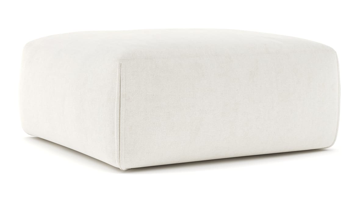  Le Mura Ottoman, Natural Linen  Le Mura Ottoman, Natural Linen image.