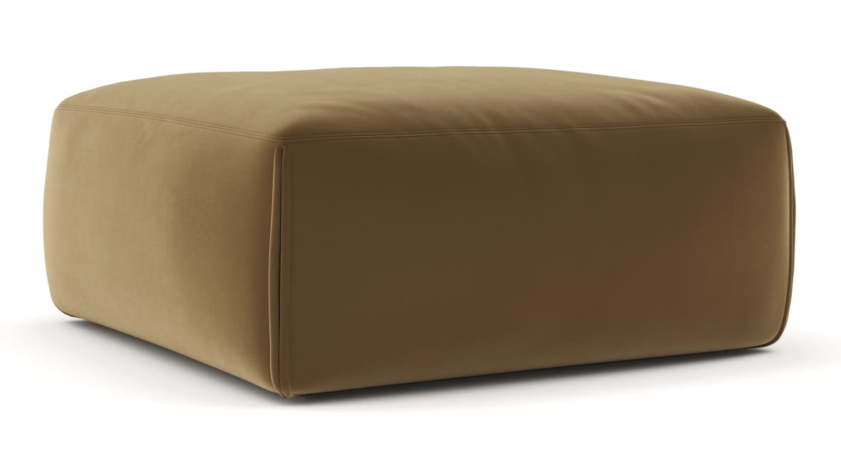  Le Mura Ottoman, Old Gold Luxe Velvet  Le Mura Ottoman, Old Gold Luxe Velvet image.