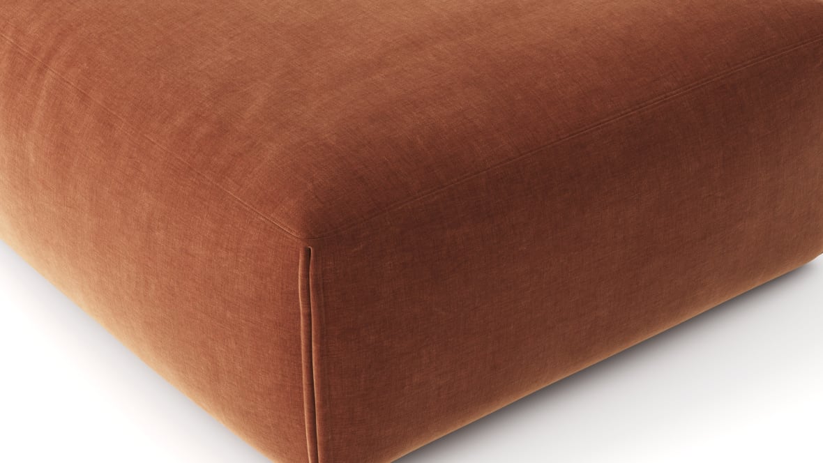  Le Mura Ottoman, Rust Chenille  Le Mura Ottoman, Rust Chenille image.