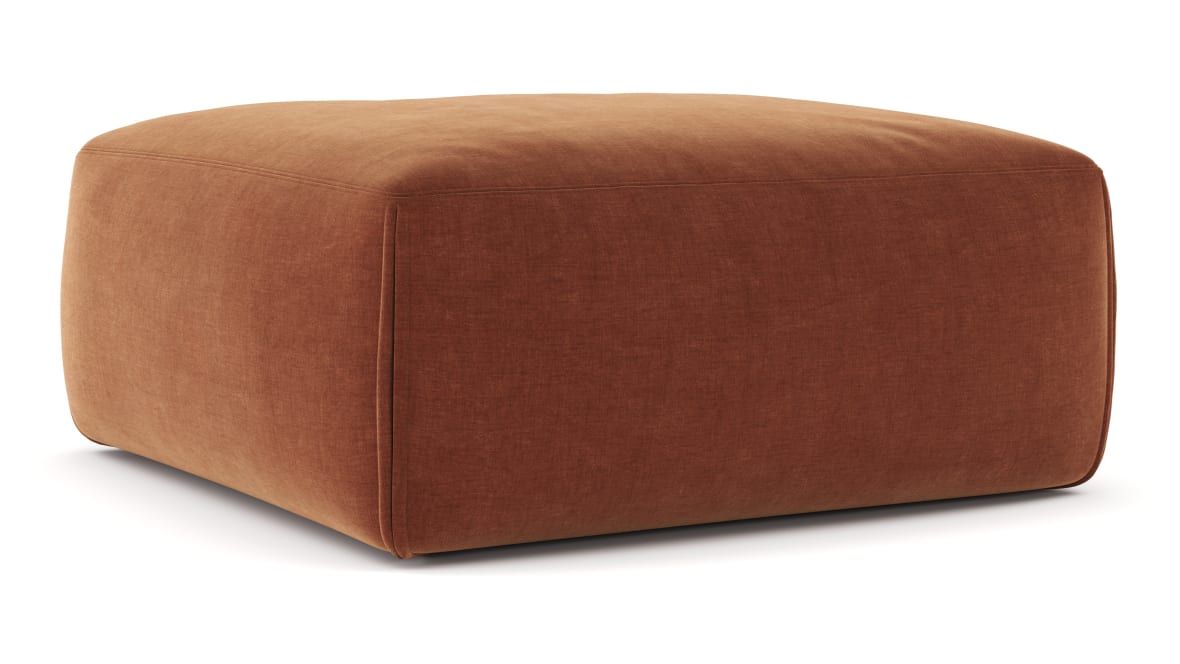  Le Mura Ottoman, Rust Chenille  Le Mura Ottoman, Rust Chenille image.