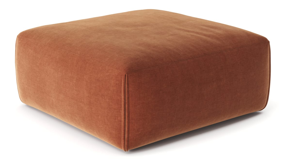  Le Mura Ottoman, Rust Chenille  Le Mura Ottoman, Rust Chenille image.