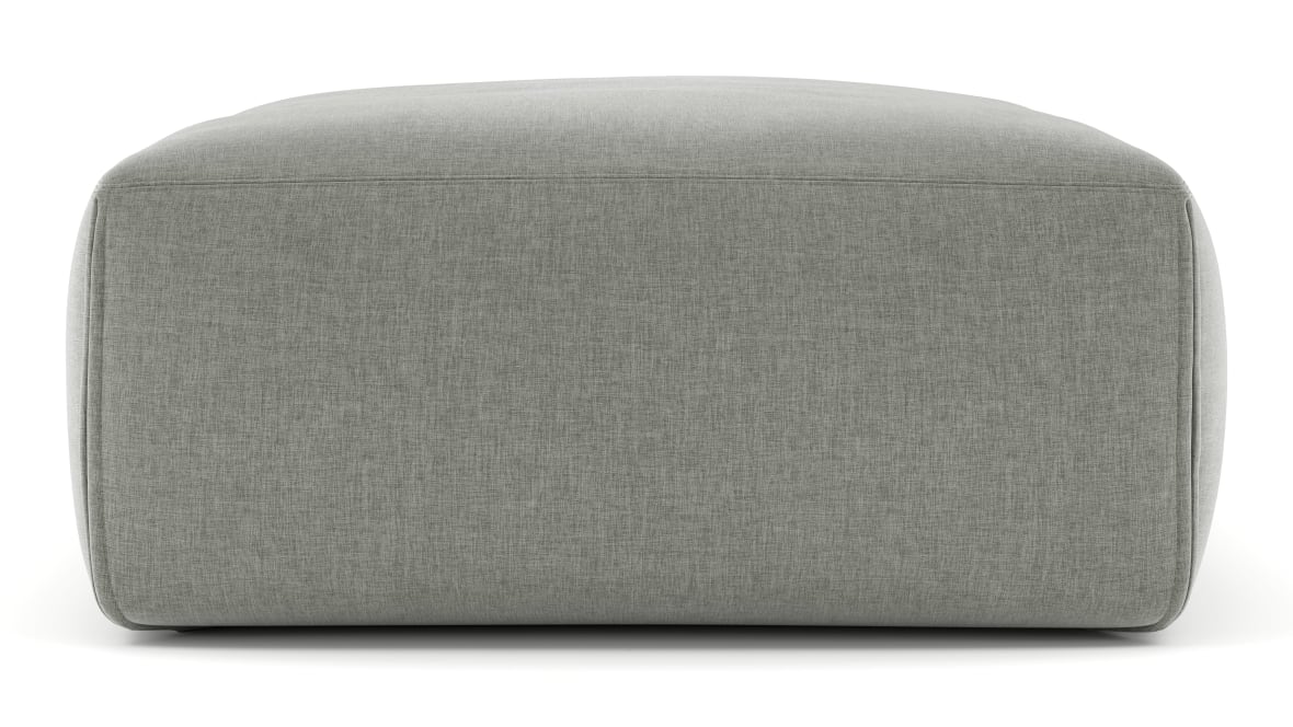  Le Mura Ottoman, Soft Gray Brushed Weave  Le Mura Ottoman, Soft Gray Brushed Weave image.