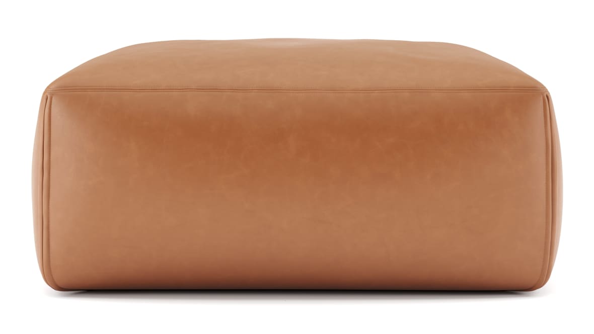  Le Mura Ottoman, Tan Vegan Leather  Le Mura Ottoman, Tan Vegan Leather image.