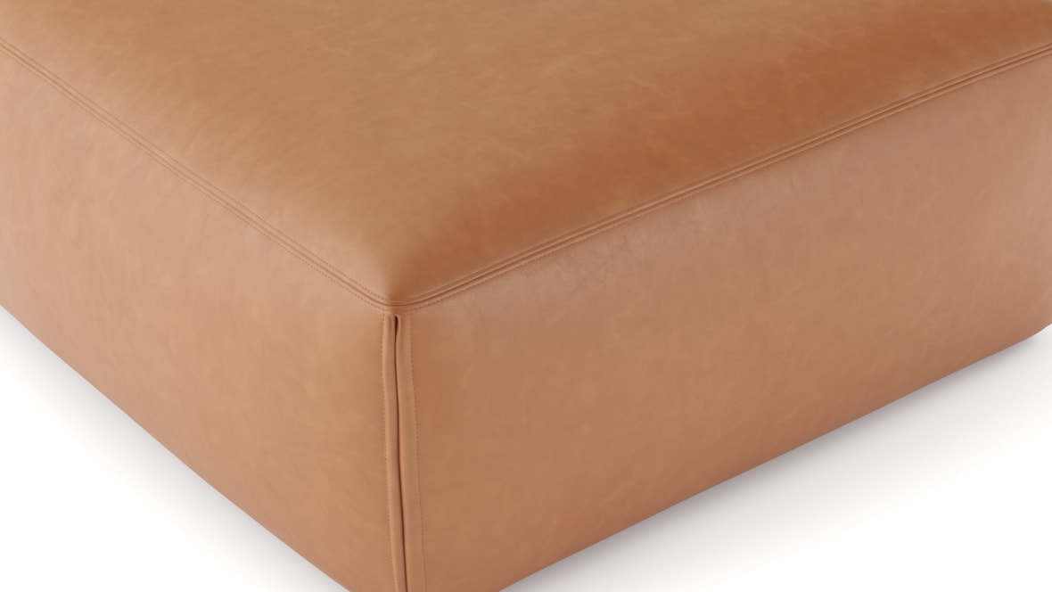  Le Mura Ottoman, Tan Vegan Leather  Le Mura Ottoman, Tan Vegan Leather image.