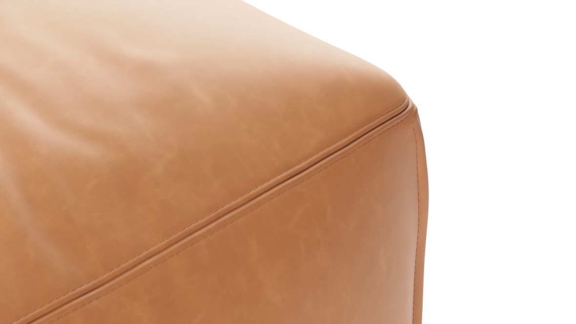  Le Mura Ottoman, Tan Vegan Leather  Le Mura Ottoman, Tan Vegan Leather image.