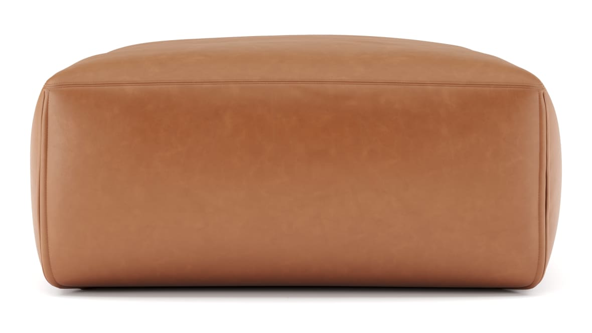  Le Mura Ottoman, Tan Vegan Leather  Le Mura Ottoman, Tan Vegan Leather image.