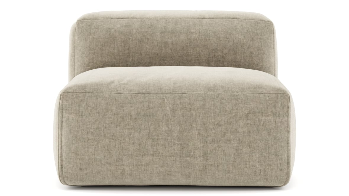 Le Mura Sectional Module, Armless Chair, Beige Gray Chenille Le Mura Sectional Module, Armless Chair, Beige Gray Chenille image.