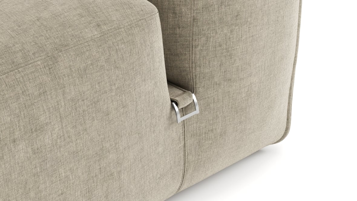 Le Mura Sectional Module, Armless Chair, Beige Gray Chenille Le Mura Sectional Module, Armless Chair, Beige Gray Chenille image.