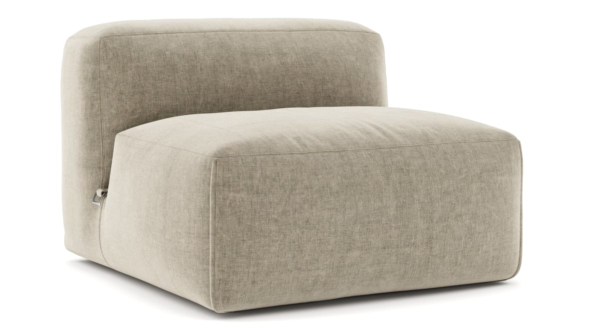 Le Mura Sectional Module, Armless Chair, Beige Gray Chenille Le Mura Sectional Module, Armless Chair, Beige Gray Chenille image.