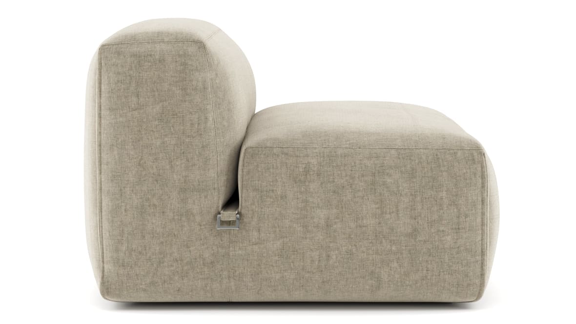 Le Mura Sectional Module, Armless Chair, Beige Gray Chenille Le Mura Sectional Module, Armless Chair, Beige Gray Chenille image.
