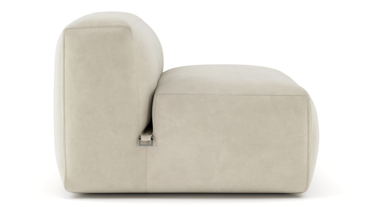  Le Mura Sectional Module, Armless Chair, Eggshell Vegan Suede  Le Mura Sectional Module, Armless Chair, Eggshell Vegan Suede image.
