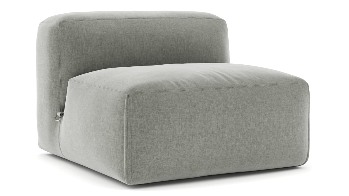  Le Mura Sectional Module, Armless Chair, Soft Gray Brushed Weave  Le Mura Sectional Module, Armless Chair, Soft Gray Brushed Weave image.