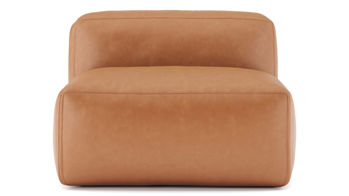  Le Mura Sectional Module, Armless Chair, Tan Vegan Leather  Le Mura Sectional Module, Armless Chair, Tan Vegan Leather image.