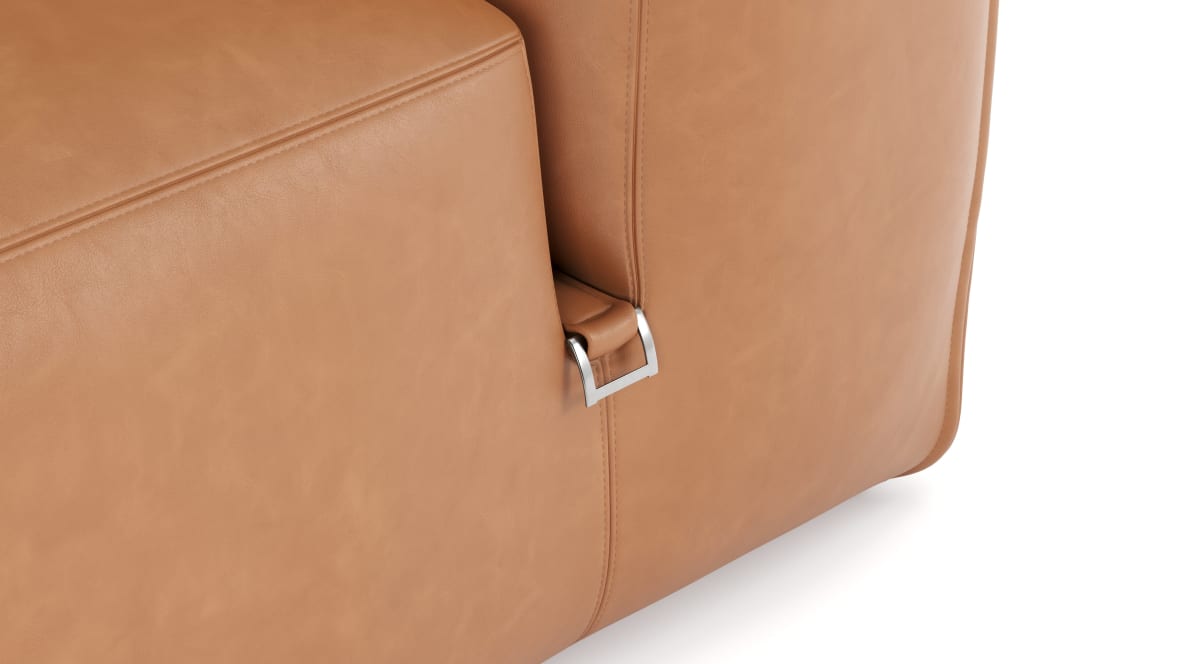  Le Mura Sectional Module, Armless Chair, Tan Vegan Leather  Le Mura Sectional Module, Armless Chair, Tan Vegan Leather image.