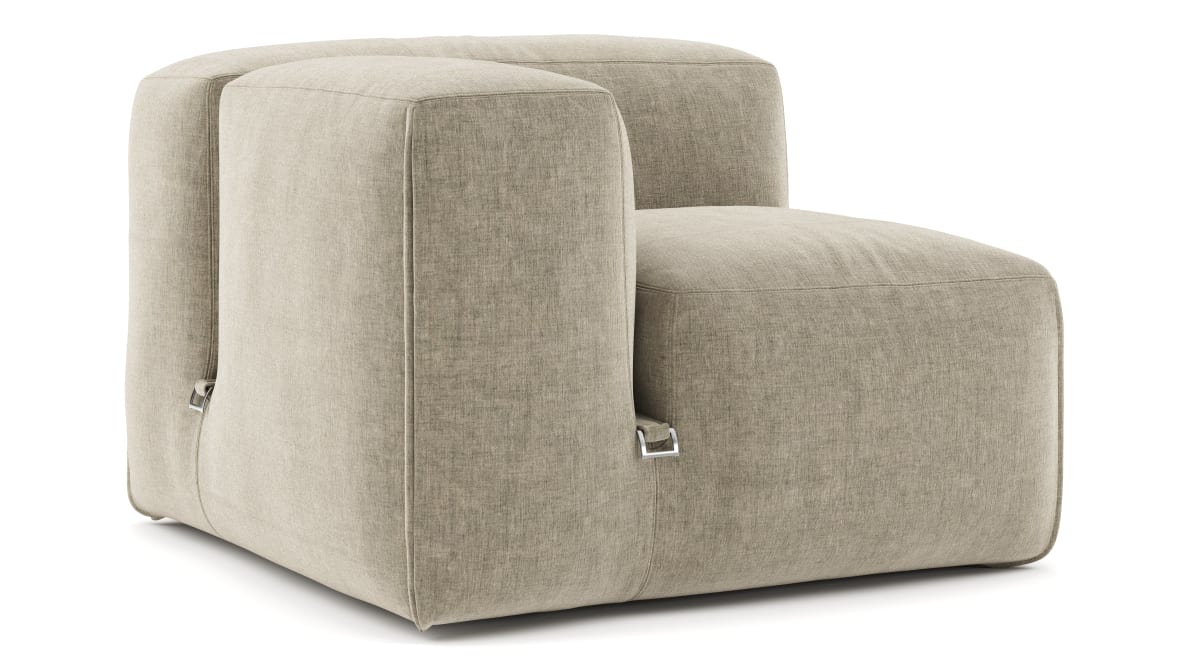  Le Mura Sectional Module, Left Arm, Beige Gray Chenille  Le Mura Sectional Module, Left Arm, Beige Gray Chenille image.