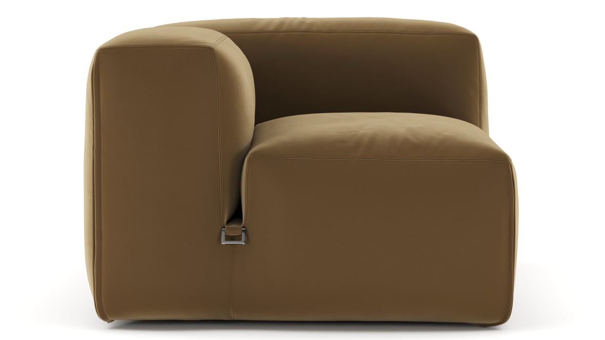  Le Mura Sectional Module, Left Arm, Old Gold Luxe Velvet  Le Mura Sectional Module, Left Arm, Old Gold Luxe Velvet image.