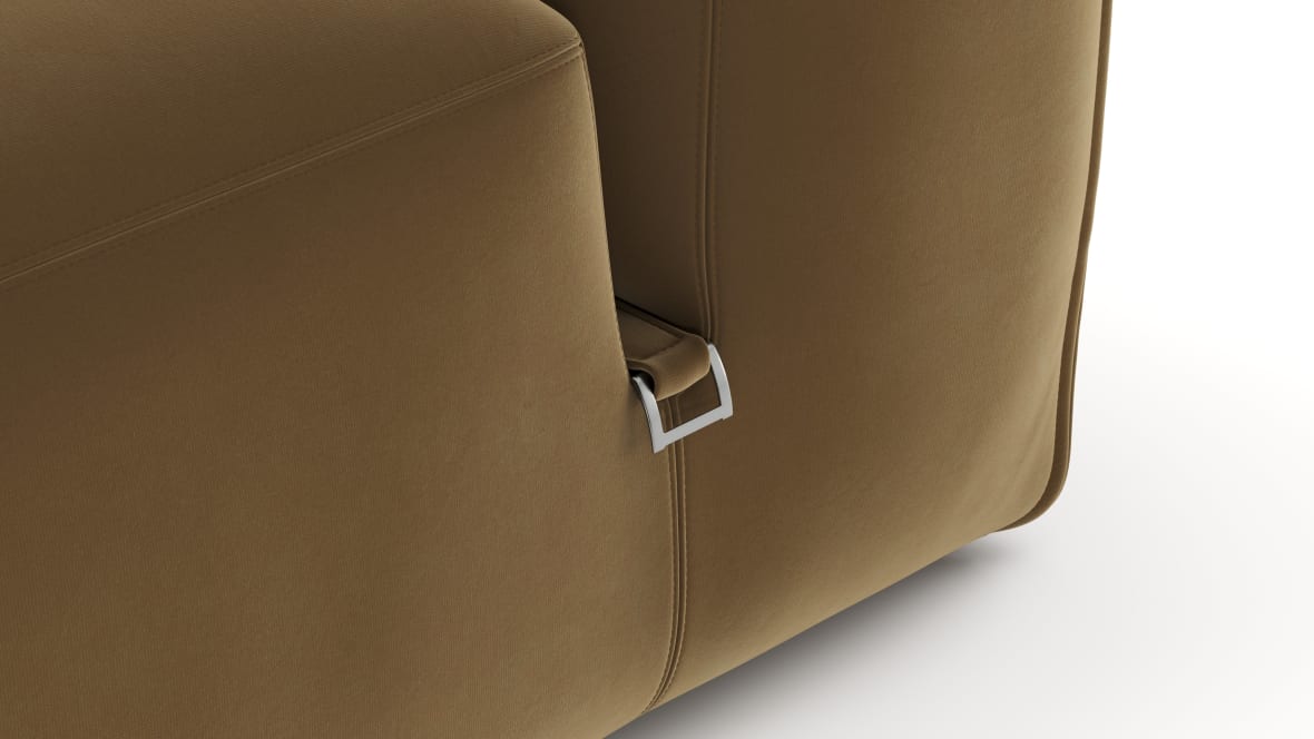  Le Mura Sectional Module, Left Arm, Old Gold Luxe Velvet  Le Mura Sectional Module, Left Arm, Old Gold Luxe Velvet image.