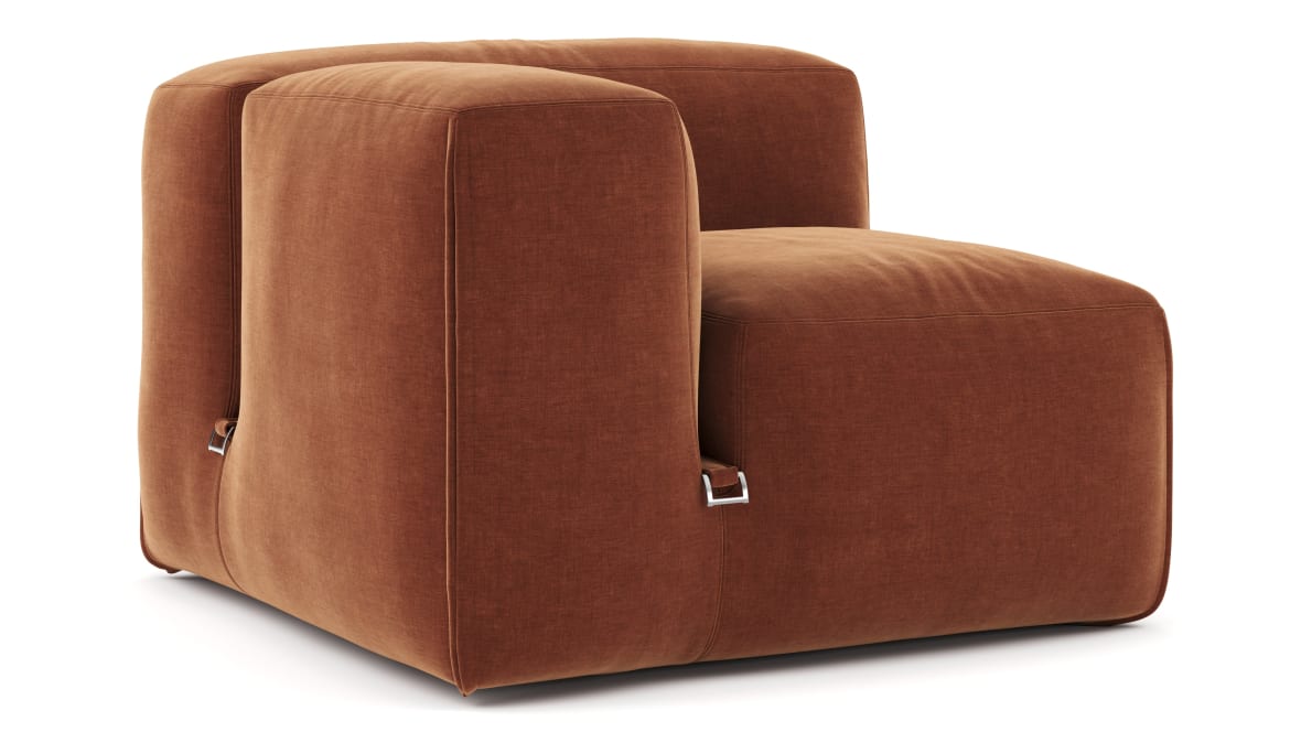  Le Mura Sectional Module, Left Arm, Rust Chenille  Le Mura Sectional Module, Left Arm, Rust Chenille image.