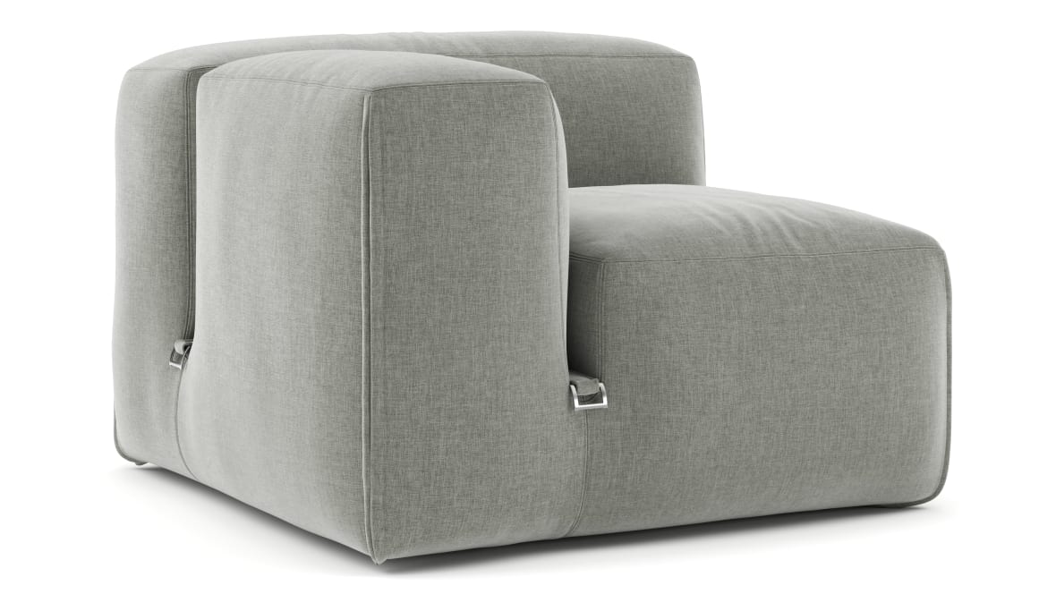  Le Mura Sectional Module, Left Arm, Soft Gray Brushed Weave  Le Mura Sectional Module, Left Arm, Soft Gray Brushed Weave image.