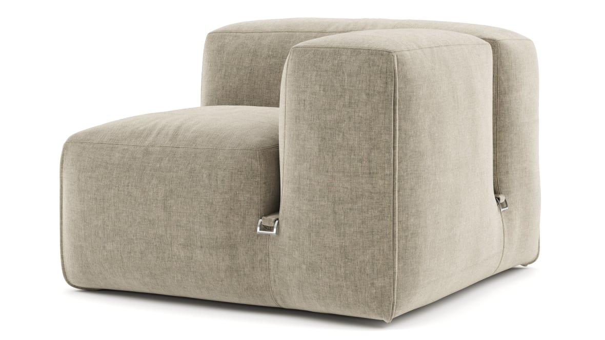 Le Mura Sectional Module, Right Arm, Beige Gray Chenille Le Mura Sectional Module, Right Arm, Beige Gray Chenille image.