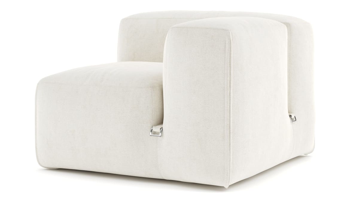  Le Mura Sectional Module, Right Arm, Natural Linen  Le Mura Sectional Module, Right Arm, Natural Linen image.