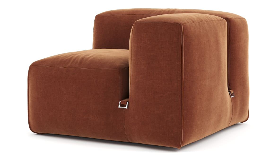  Le Mura Sectional Module, Right Arm, Rust Chenille  Le Mura Sectional Module, Right Arm, Rust Chenille image.