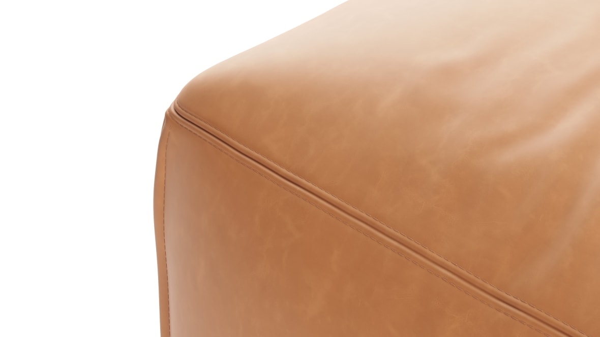  Le Mura Sectional Module, Right Arm, Tan Vegan Leather  Le Mura Sectional Module, Right Arm, Tan Vegan Leather image.
