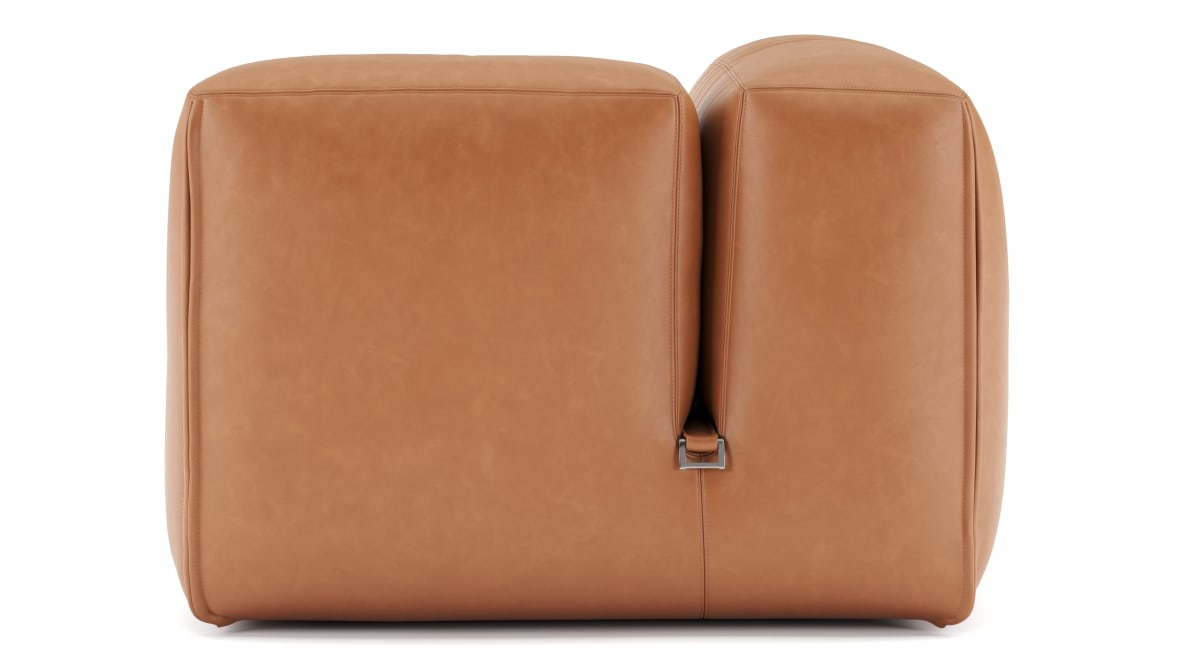  Le Mura Sectional Module, Right Arm, Tan Vegan Leather  Le Mura Sectional Module, Right Arm, Tan Vegan Leather image.