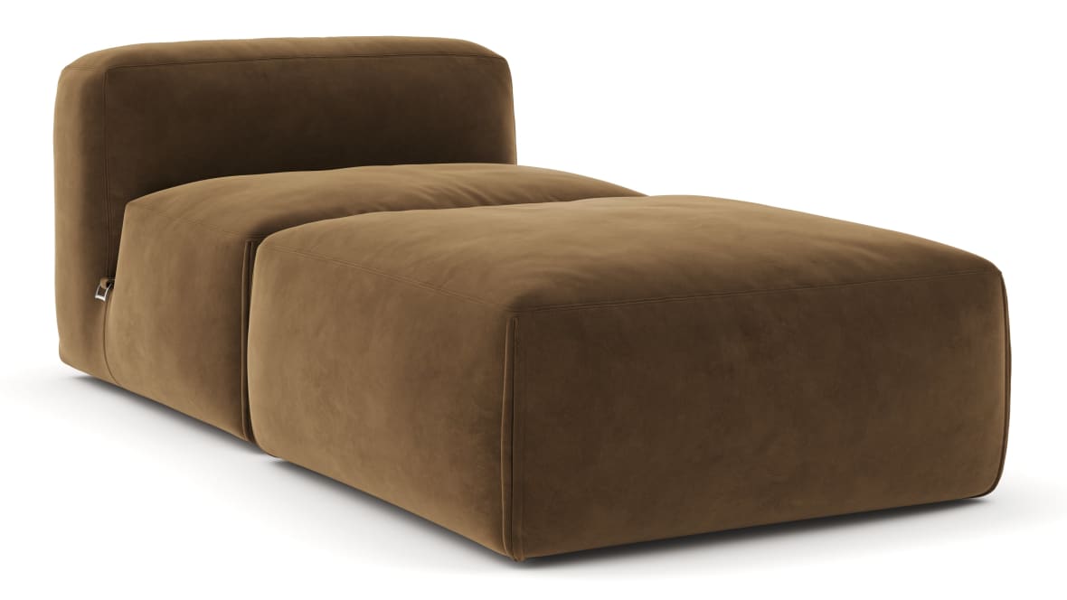  Le Mura Modular Chaise, Brown Vegan Suede  Le Mura Modular Chaise, Brown Vegan Suede image.