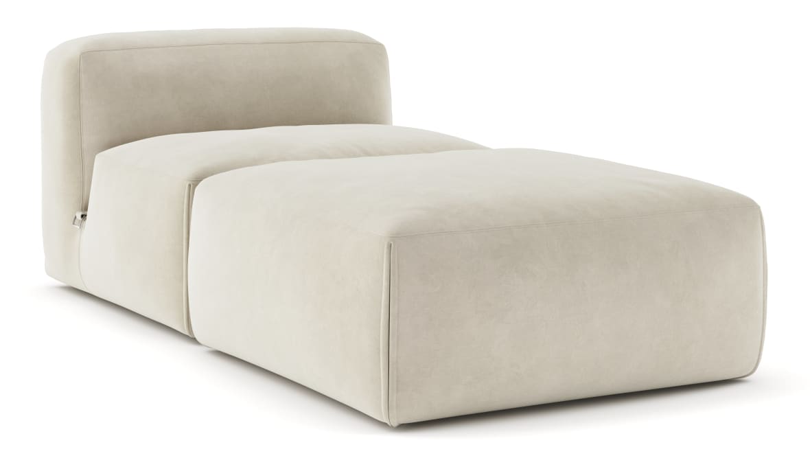  Le Mura Modular Chaise, Eggshell Vegan Suede  Le Mura Modular Chaise, Eggshell Vegan Suede image.