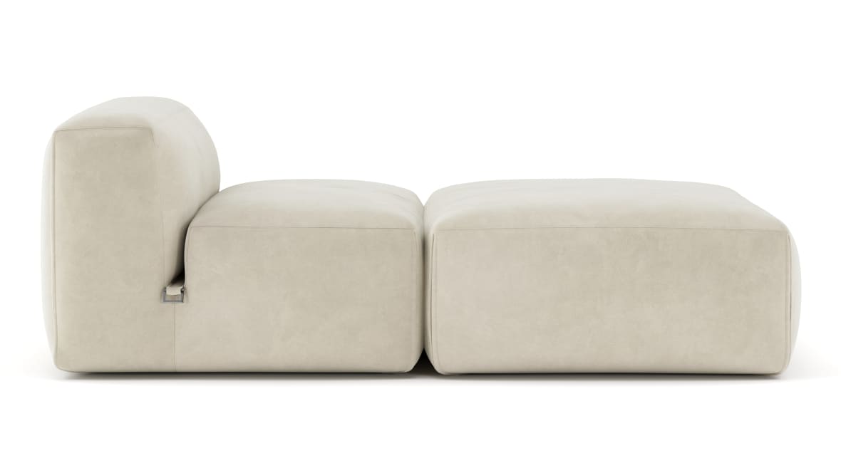  Le Mura Modular Chaise, Eggshell Vegan Suede  Le Mura Modular Chaise, Eggshell Vegan Suede image.