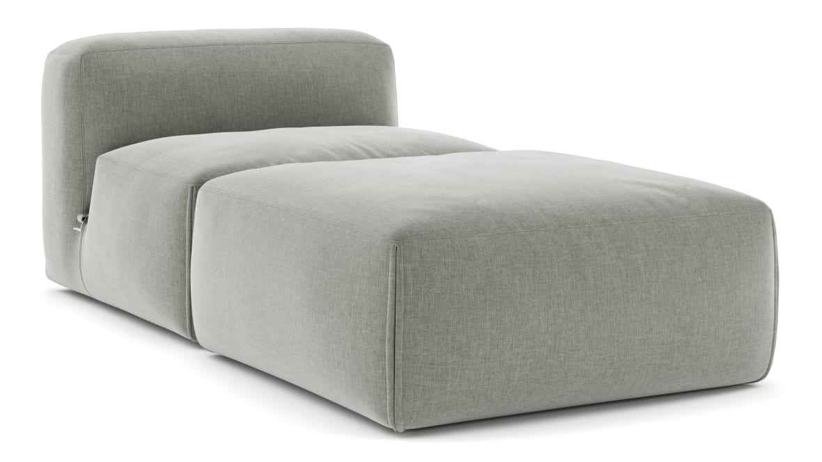  Le Mura Modular Chaise, Soft Gray Brushed Weave  Le Mura Modular Chaise, Soft Gray Brushed Weave image.